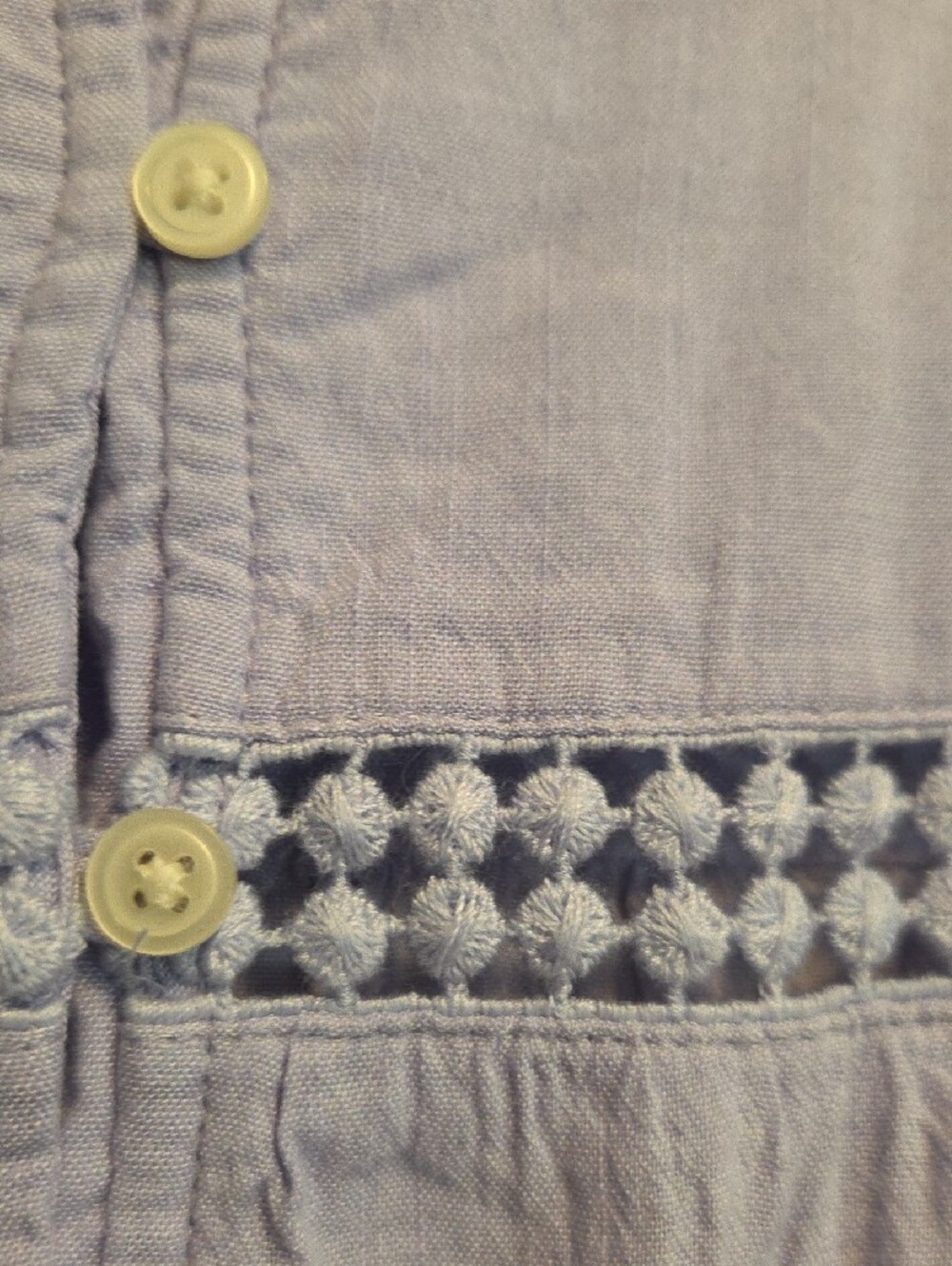 GAP Light Lavender Button-Front Ruffle Blouse - Picture 4 of 6